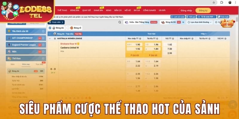 Các siêu phẩm cá cược thể thao hot hit của sảnh