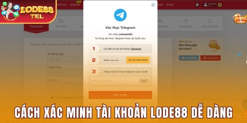 Cách xác minh tài khoản Lode88 dễ dàng