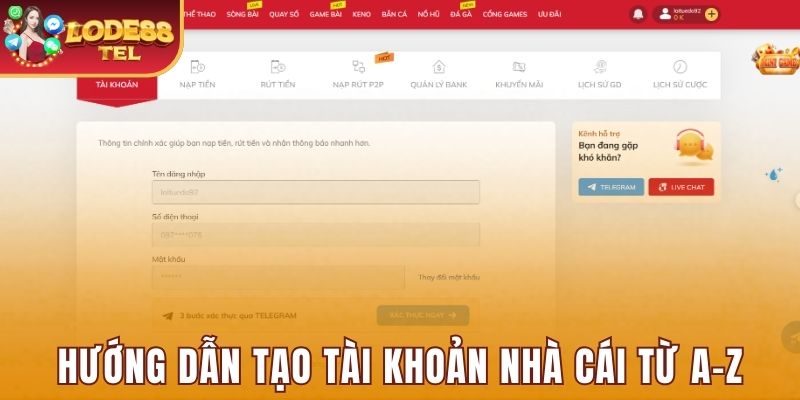 Hướng dẫn tạo tài khoản nhà cái từ A-Z