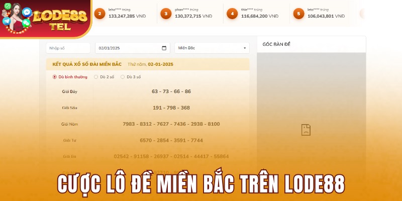 Khám phá về cược lô đề miền Bắc trên nhà cái Lode88 