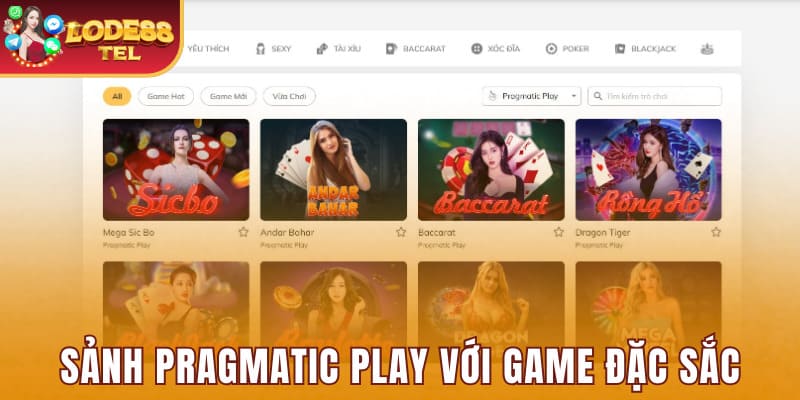 Sảnh Pragmatic Play với các game đặc sắc
