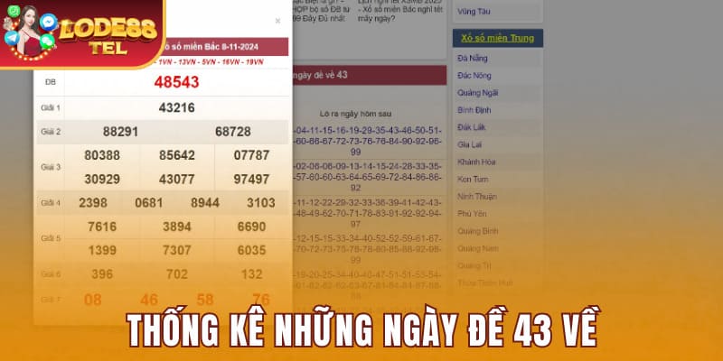 Thống kê những ngày đề 43 về