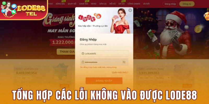 Tổng hợp các lỗi không vào được Lode88