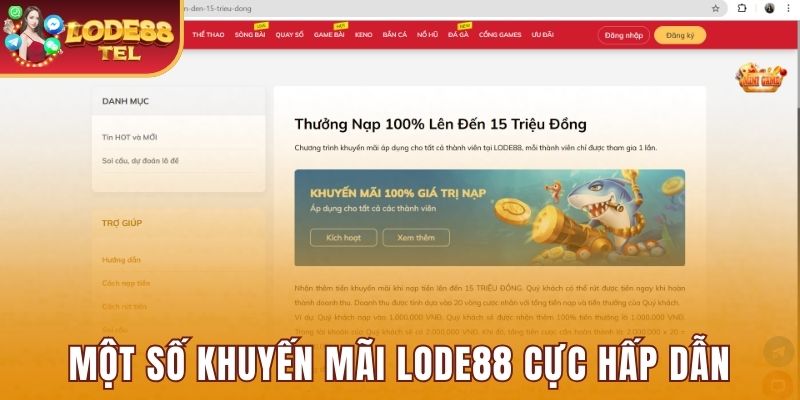 Tổng hợp một số khuyến mãi Lode88 cực hấp dẫn 